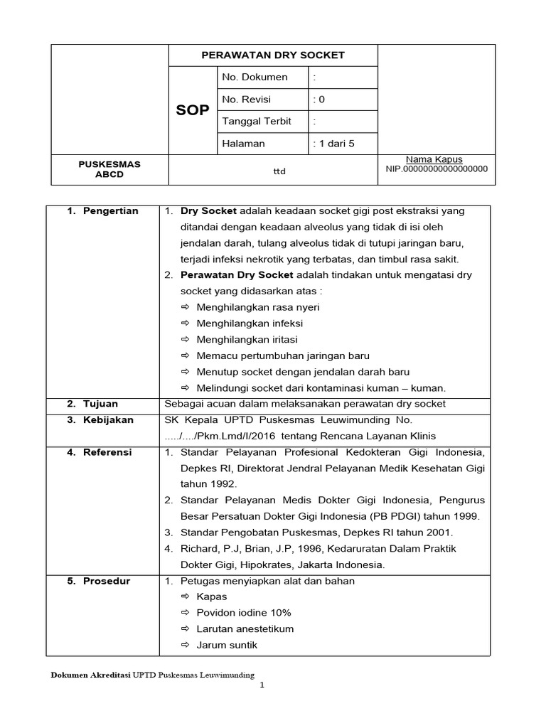 Sop perawatan dry socket f pdf