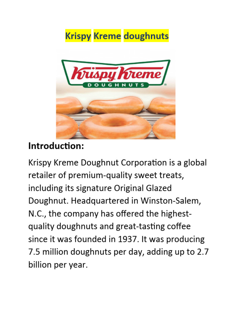 Krispy Kreme Doughnuts PDF Marketing Public Sphere