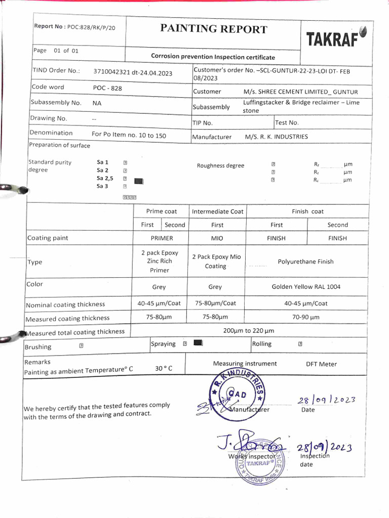 Final Inspection Report 28-09-23 | PDF