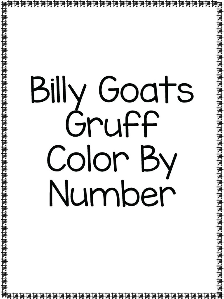 Billy Goats Gruff Color by Number A | PDF