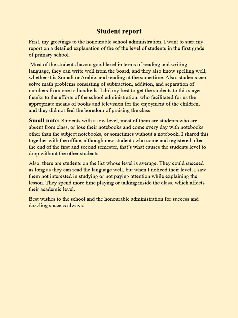 Student Report | PDF
