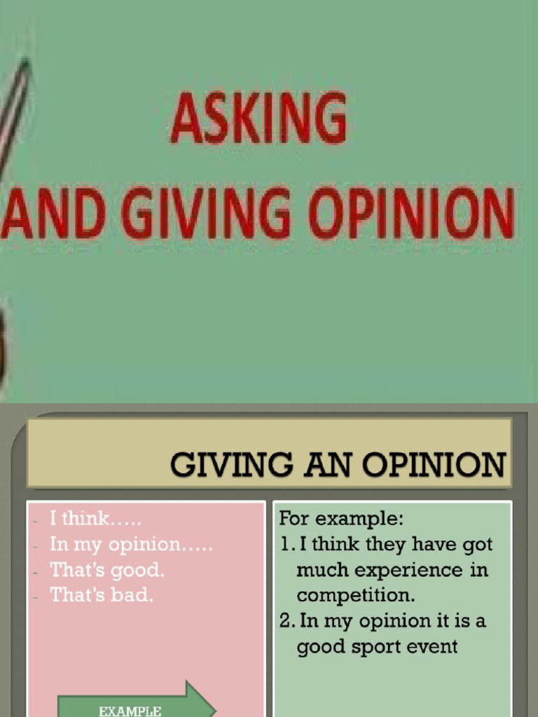 Asking and giving opinion pdf