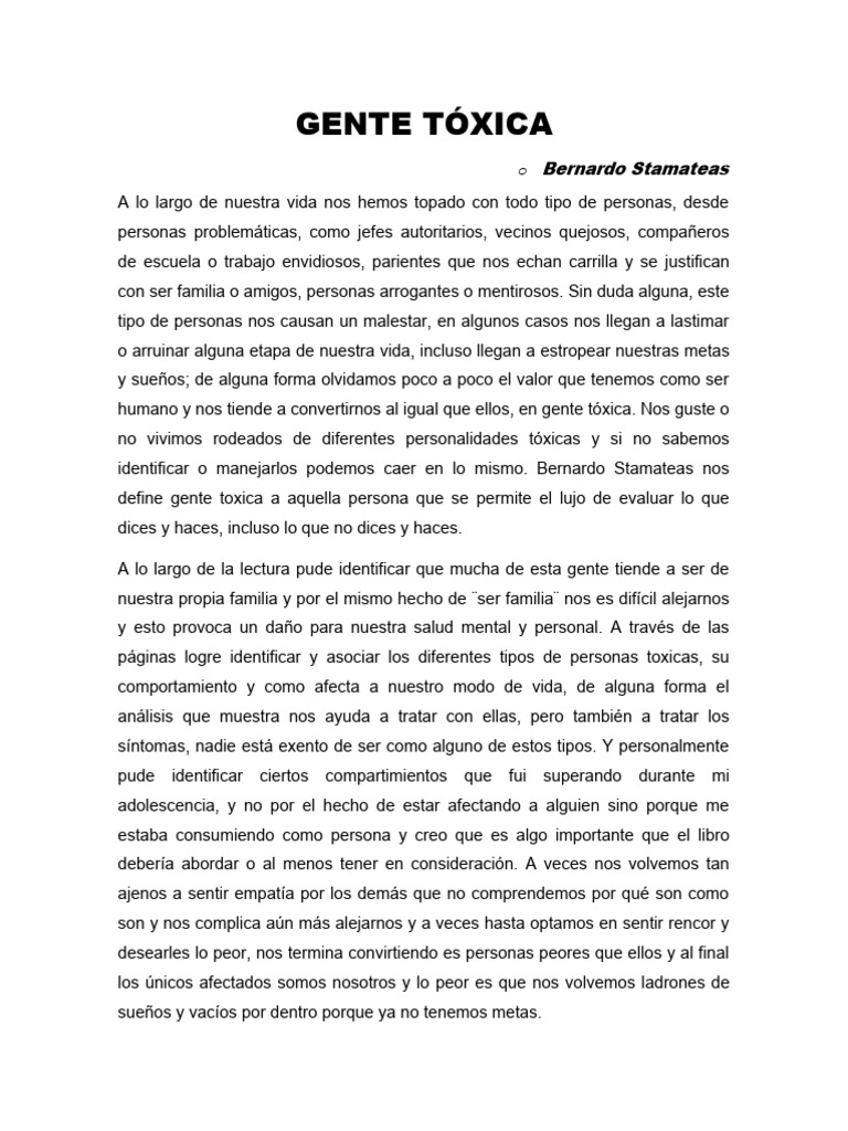 Gente Tóxica PDF Conceptos psicologicos Sicología
