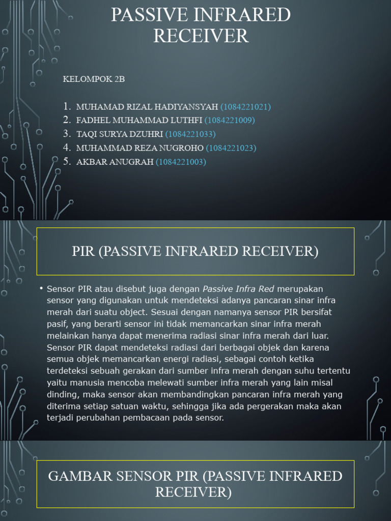 PASSIVE INFRARED RECEIVER | PDF