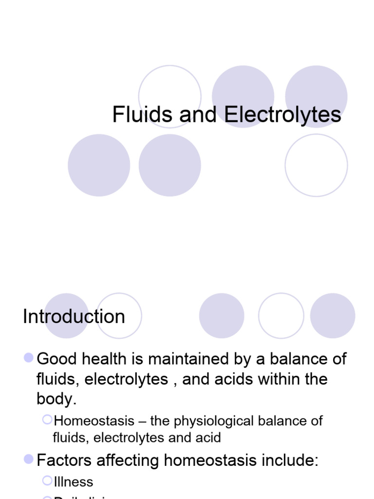 Fluids and Electrolytes PDF Clinical Medicine Medical Specialties