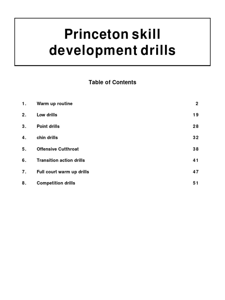 Princeton Skill Development Drills Pdf