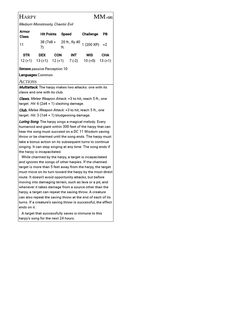 Bestiary printer view 5etools pdf