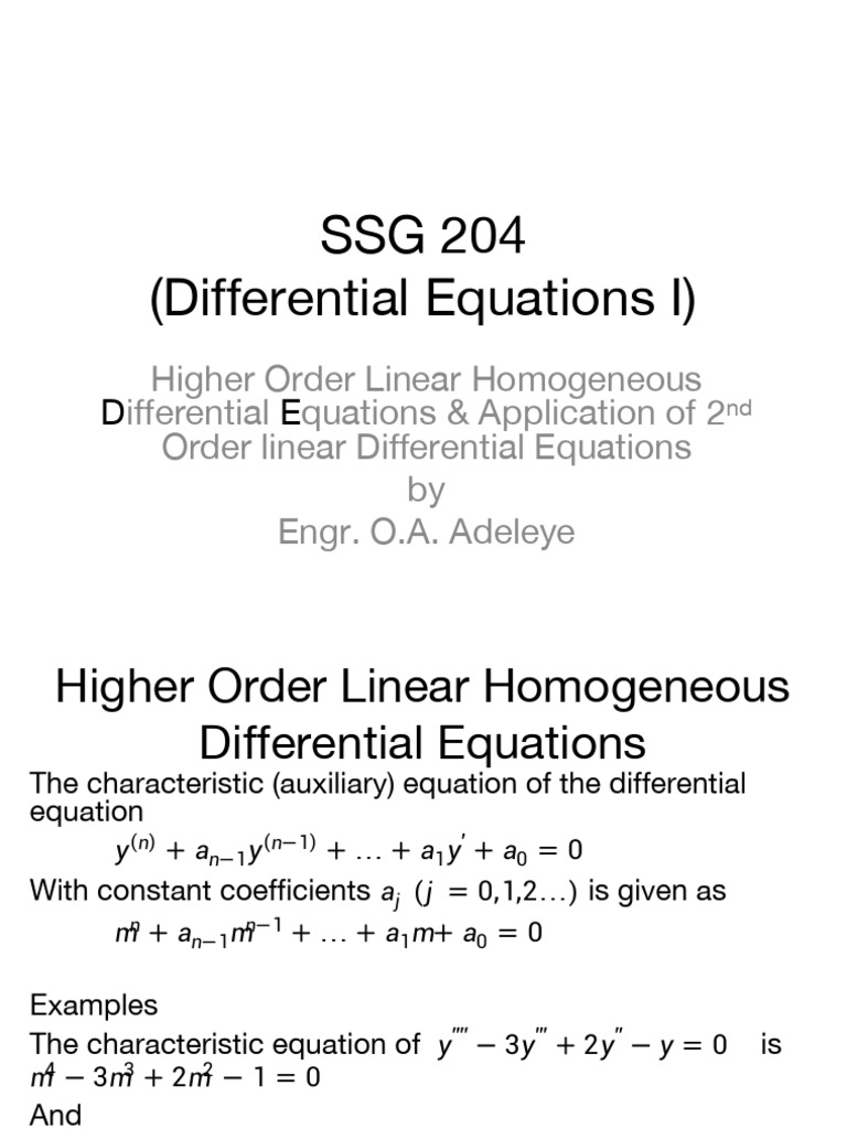 05 application of 2nd order linear ode pdf equations force