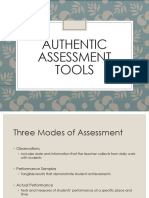 Authentic Assessment Tools