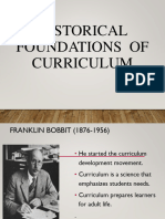 Historical Foundations of Curriculum