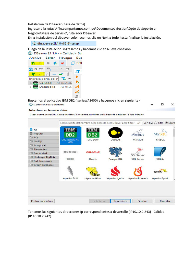 Guía de Instalación de DBeaver | PDF