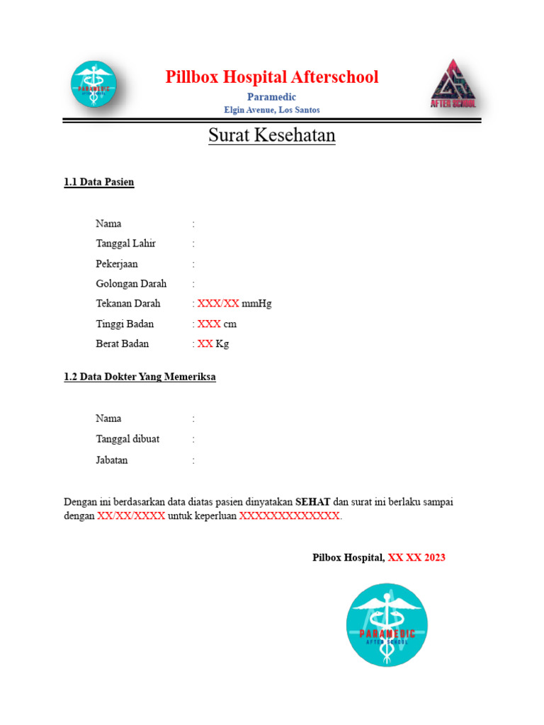 Format Surat Kesehatan | PDF