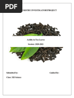 Chemistry Investigatory Project: Acidity in Tea Leaves | PDF
