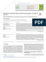 Estimation Et Mesure Du de Bit de Filtration Glome Rulaire: en Que Te de Pre Cision