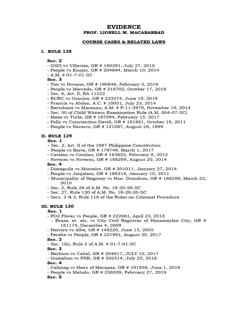 Course Syllabus Evidence | PDF