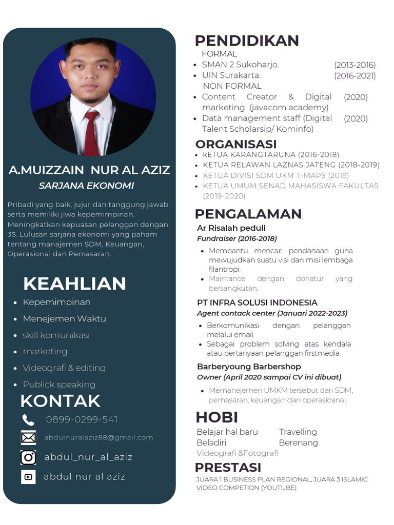 CV - A Muizzain Nur Al Aziz | PDF
