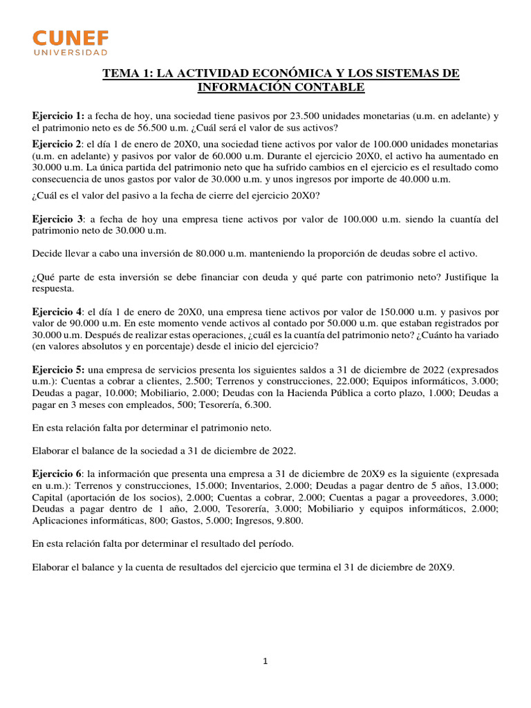 Contabilidad y Ejercicios 20X0 | PDF | Finanzas y dinero