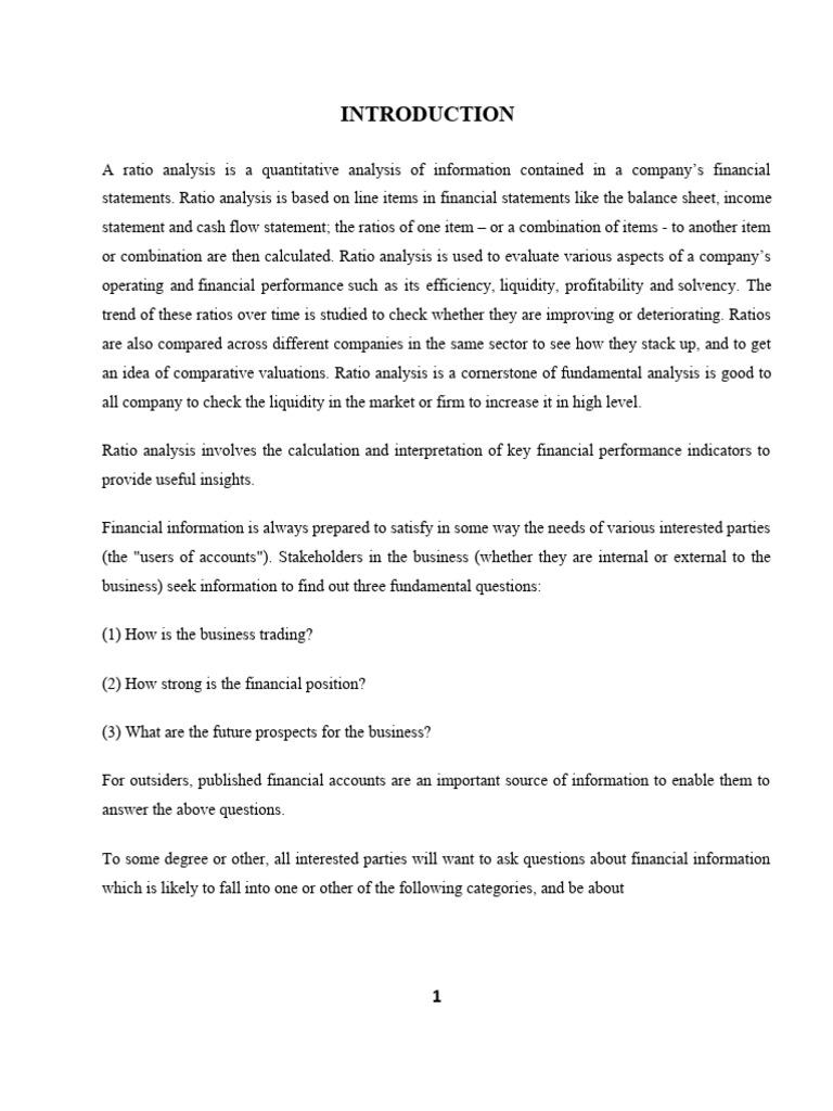 Ratio Analysis at Mahindra & Maghindra LTD Vinay Part B | PDF