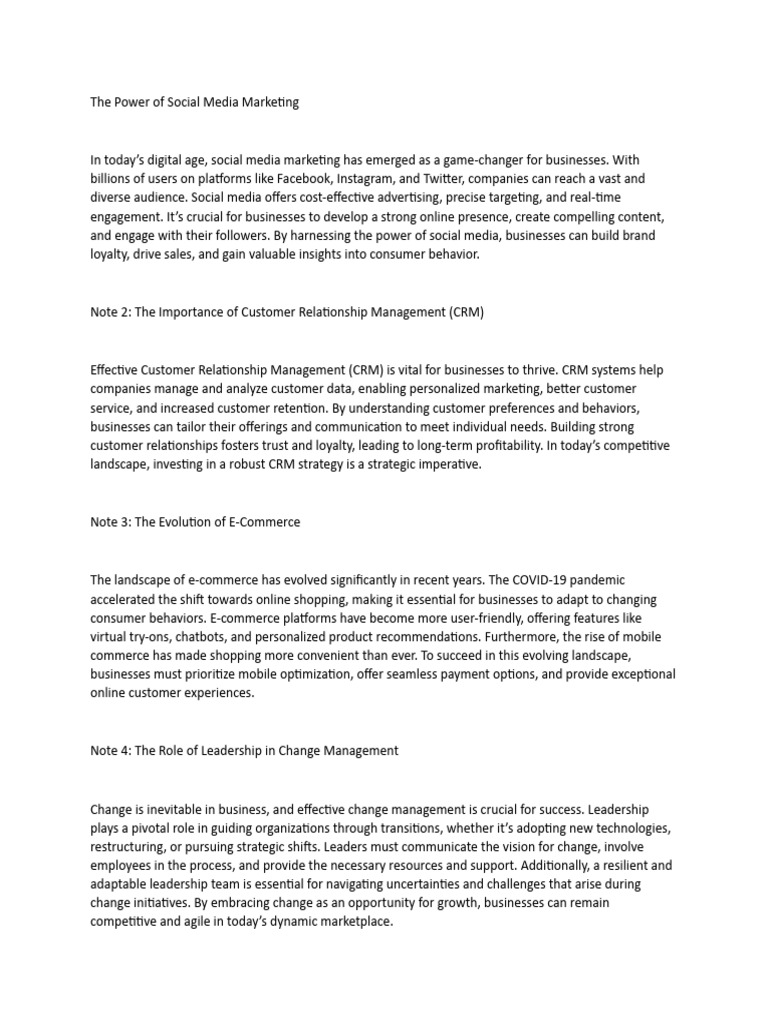 Importance of crm and power of social media pdf