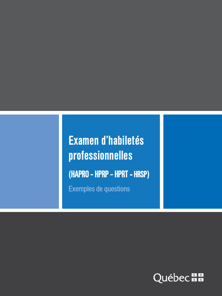 Examen d'Habilités Professionnelles | PDF