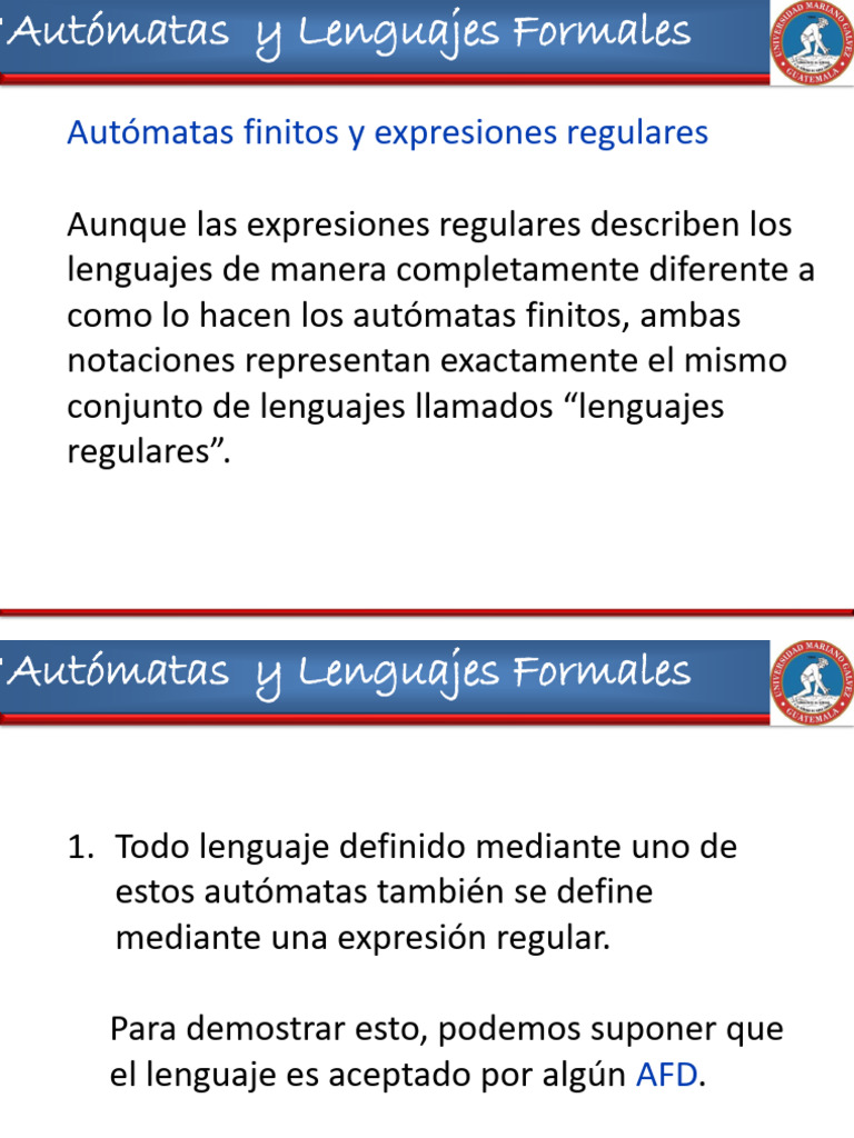 Autómatas y Expresiones Regulares | PDF | Artes del Lenguaje y Comunicación
