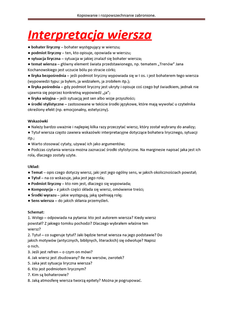 Interpretacja Wiersza Wisławy Szymborskiej Koniec I Początek INTERPRETACJA WIERSZA | PDF