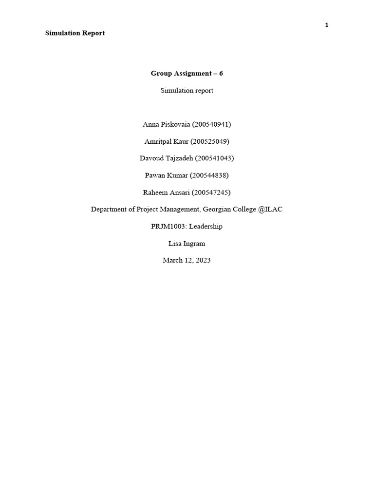Leadership Group Assignment Group 6 Graded Pdf