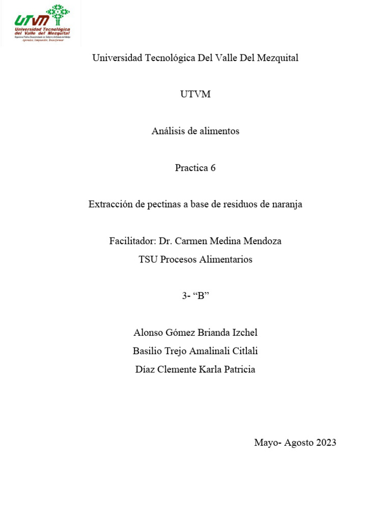 extracción de pectina PDF Productos lácteos Veganismo