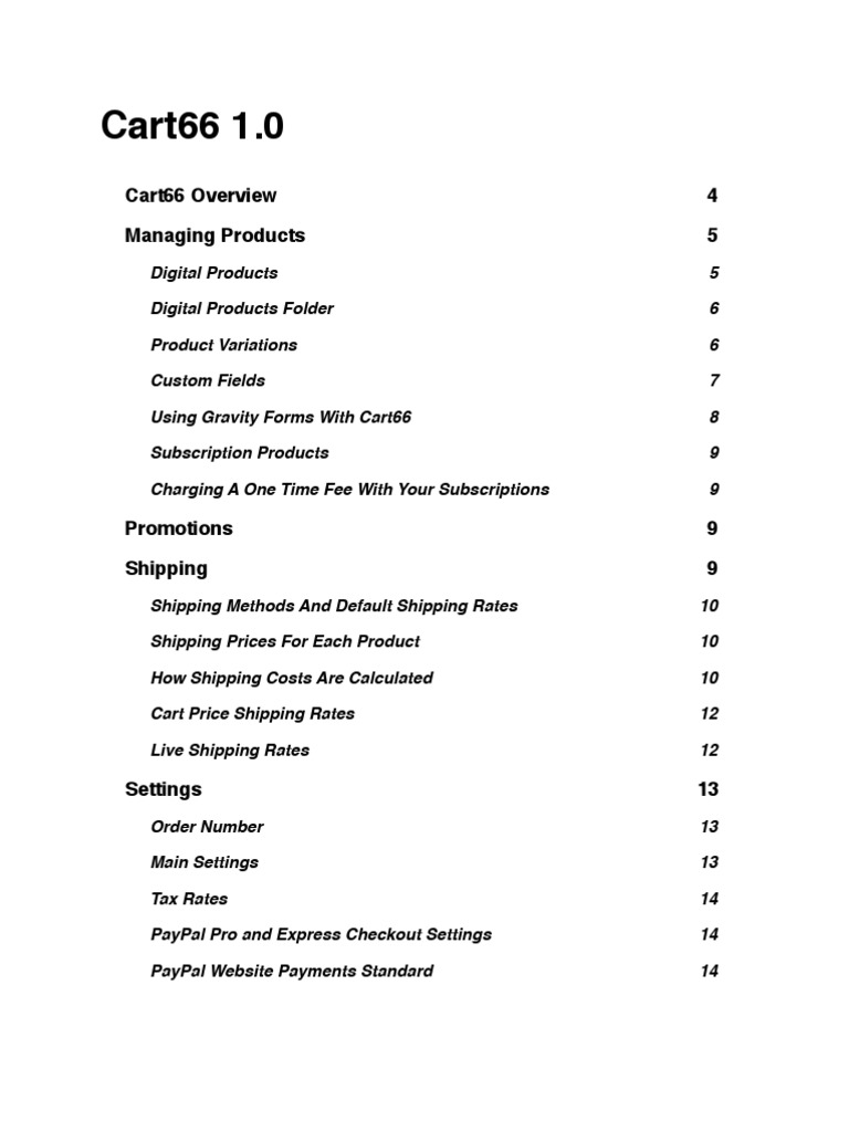 Cart66 1.0 Documentation | PDF | Point Of Sale | Pay Pal