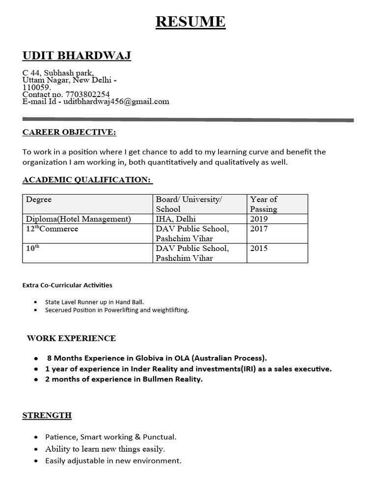 Udit Resume PDF