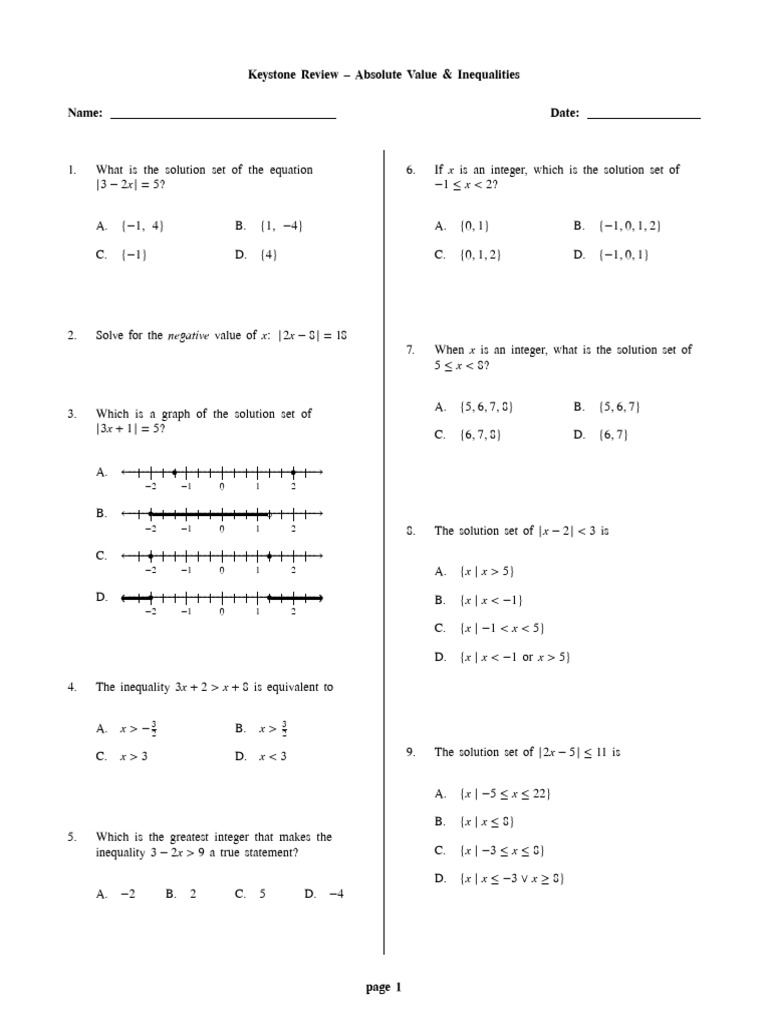 Absolute Value and Inequalities | PDF | Mathematics | Mathematical Concepts
