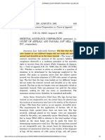 Oriental Assurance Corporation vs. Court of Appeals, 200 SCRA 459, August 09, 1991