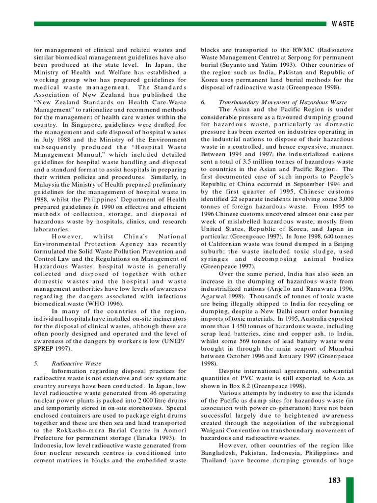 Transboundary Movement of Hazardous Waste PDF