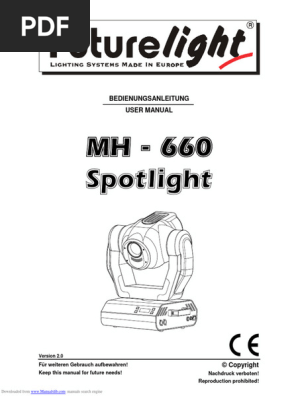 Future light スポットライト MH-660 ムービングライト 照明 MH 660 | PDF