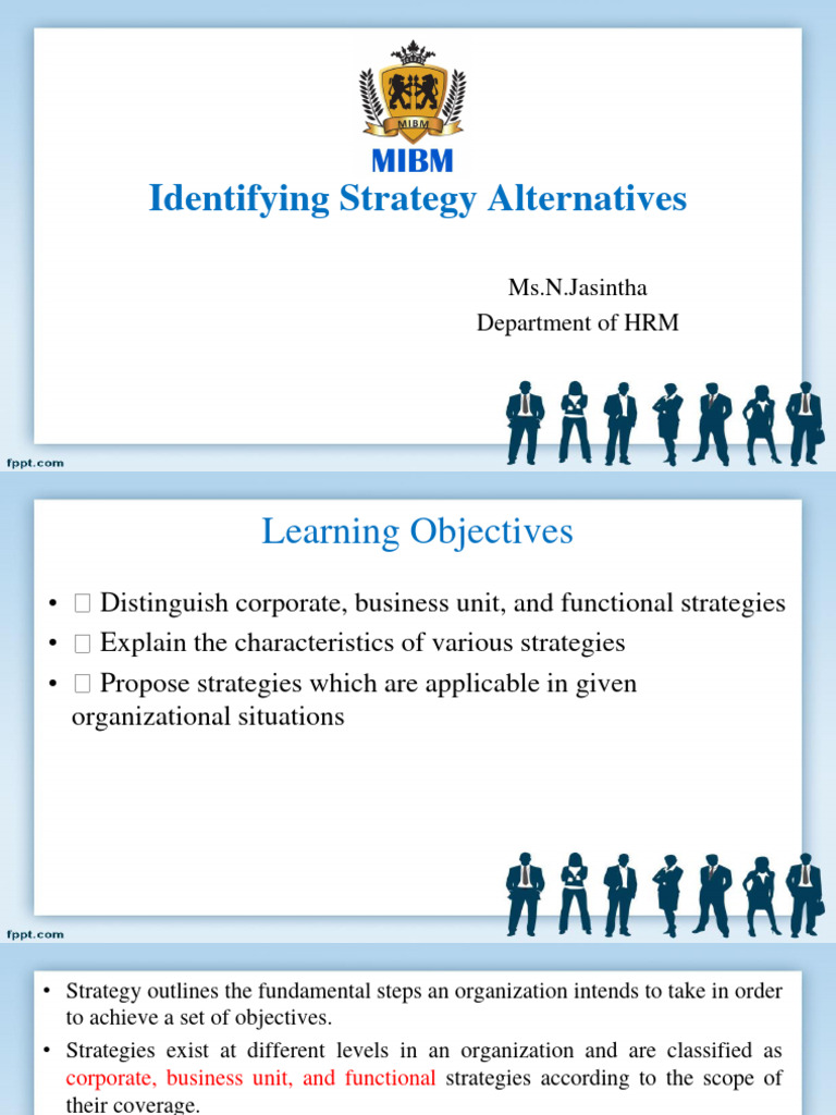 3 Identifying Strategy Alternatives - Session Three | PDF | Mergers And ...