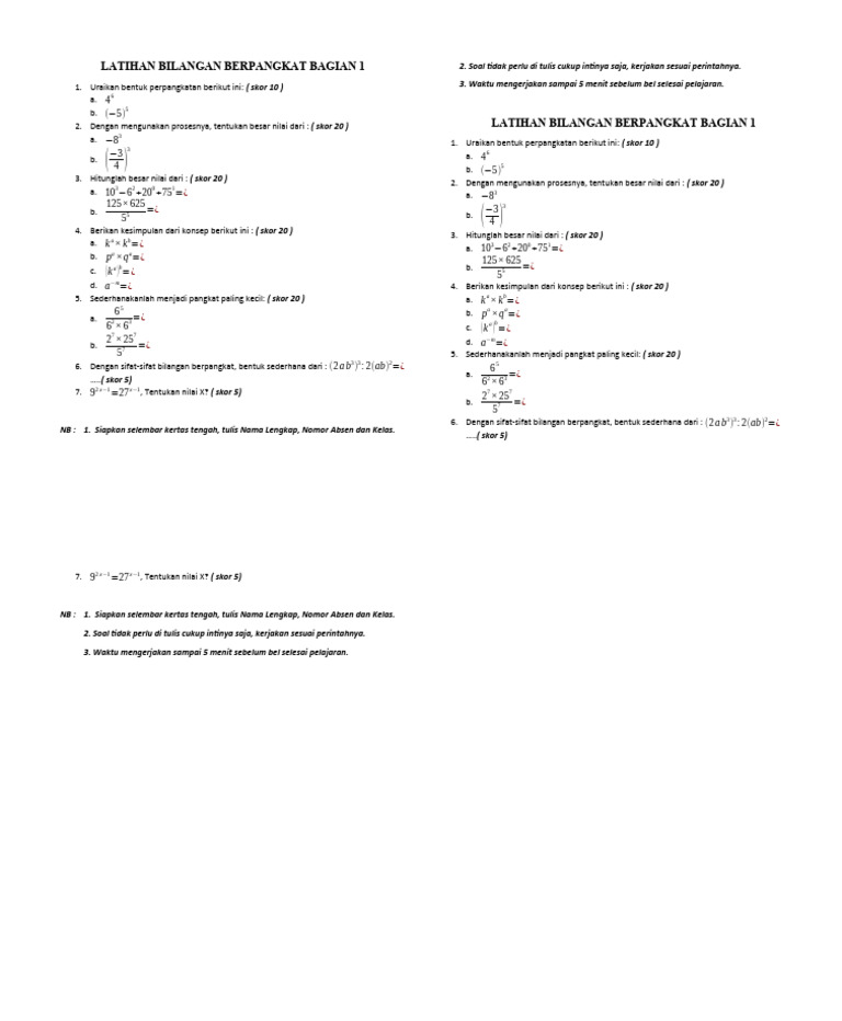 Contoh Soal Bilangan Berpangkat dan Pembahasan Lengkap untuk Pelajar SMA