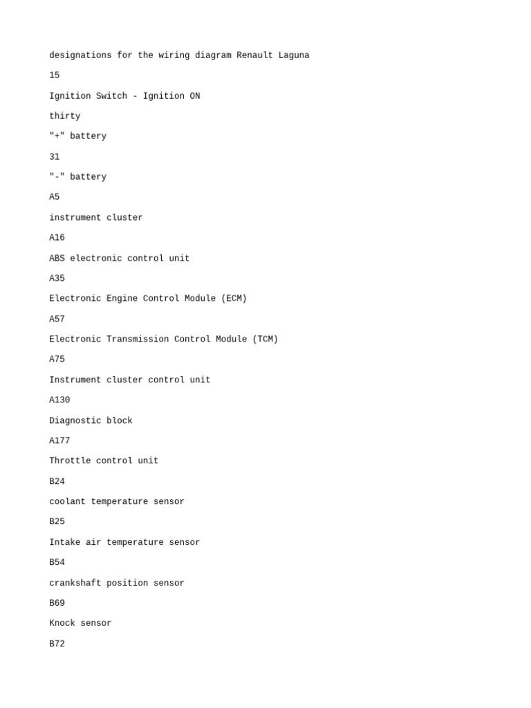 L7X Wiring Diagram Legend | PDF