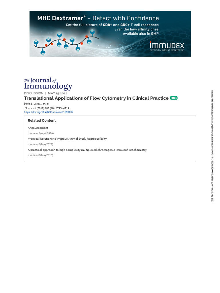Translational Applications of Flow Cytometry in Clinical Practice | PDF