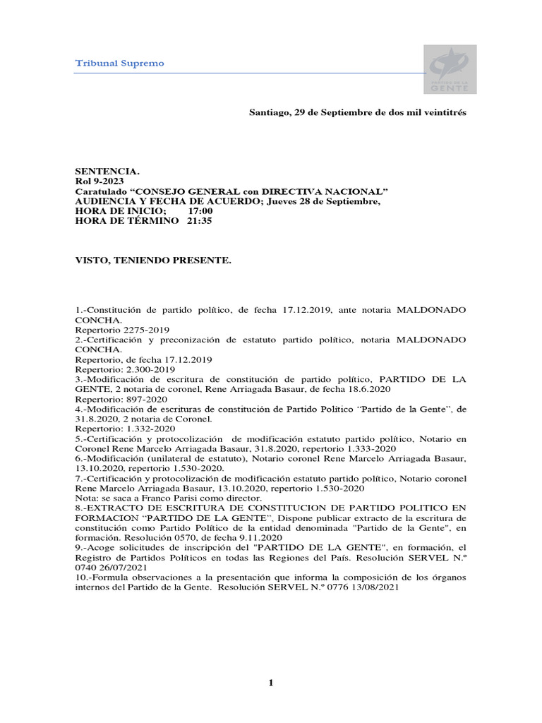 Conflictos Internos en Partido Político | PDF