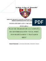 PLAN de TRABAJO en El Perú, Nos Respetamos y Tratamos Bien"