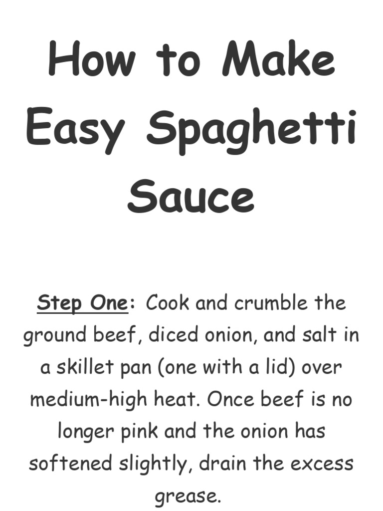 How To Make Easy Spaghetti Sauce PDF