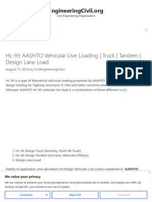 Solved Problem 6: The AASHTO HL-93 design truck is a 3-axle