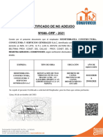 Certificado de No Adeudar 000688 - 20531947291 - Mediterranea Constructora, Consultora y Servicios Generales S.A.C - 2021