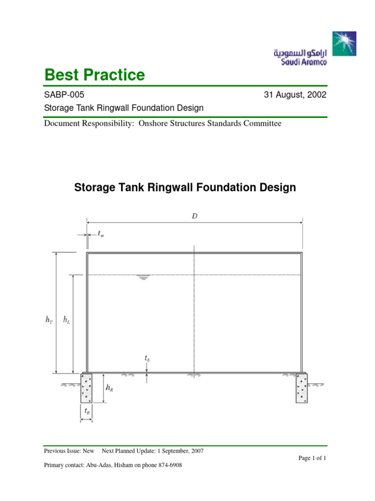 SABP005-Sorage Tank Ringwall Foundations | PDF | Geotechnical ...