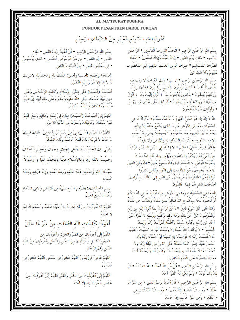 Al Matsurat Sughra PPDF | PDF