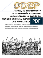 Congreso Nacional de Tierras Territorio y Soberania, Documento del  MODEP