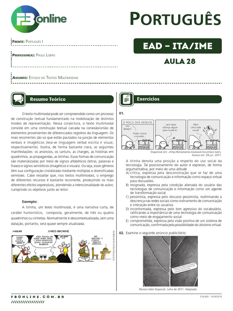 Análise de Textos Multimodais em Aula | PDF | Comunicação | Comunicação ...