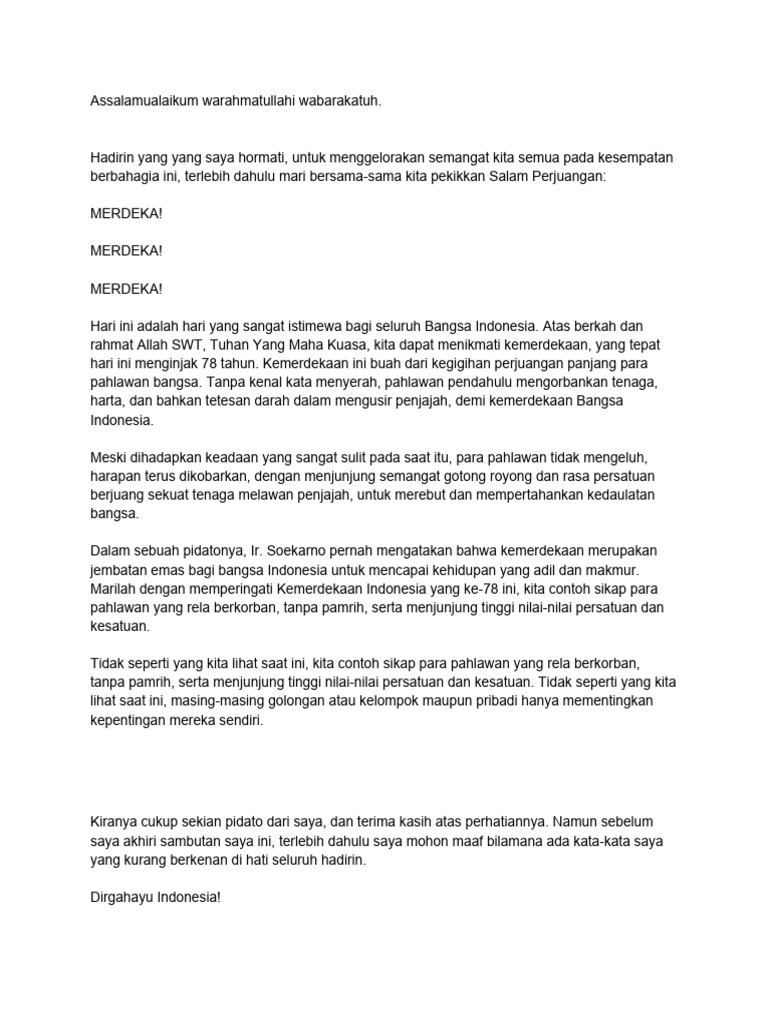 Contoh Pidato HUT RI PDF