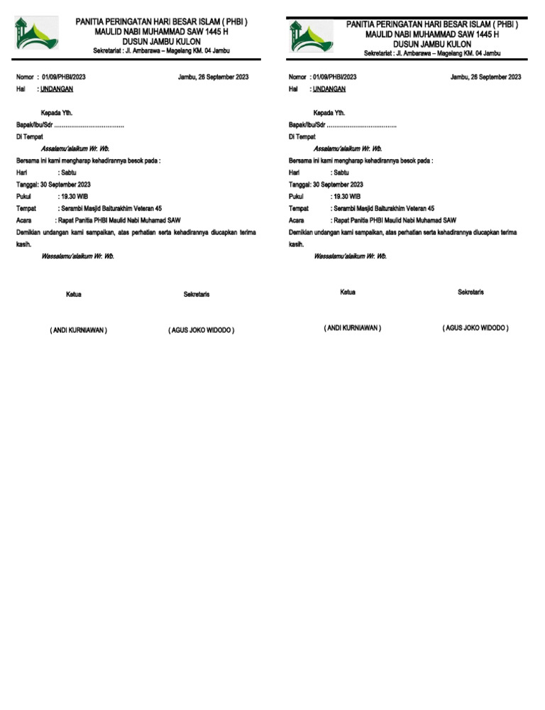 Undangan Rapat | PDF
