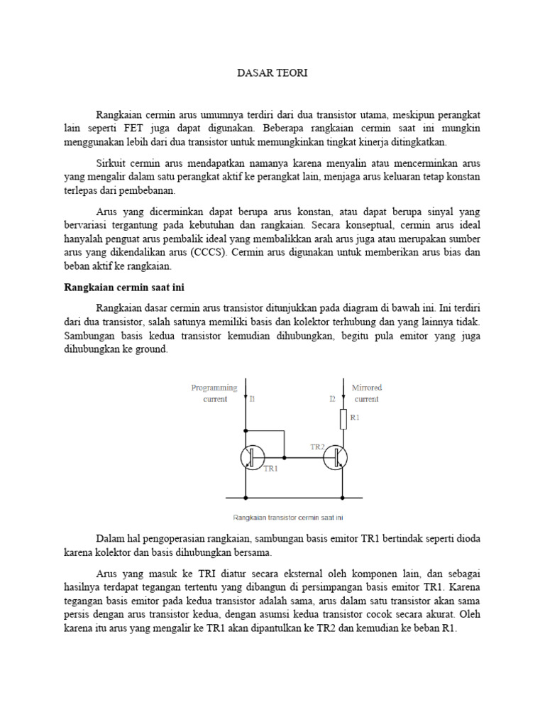 Dasar teori current mirror pdf